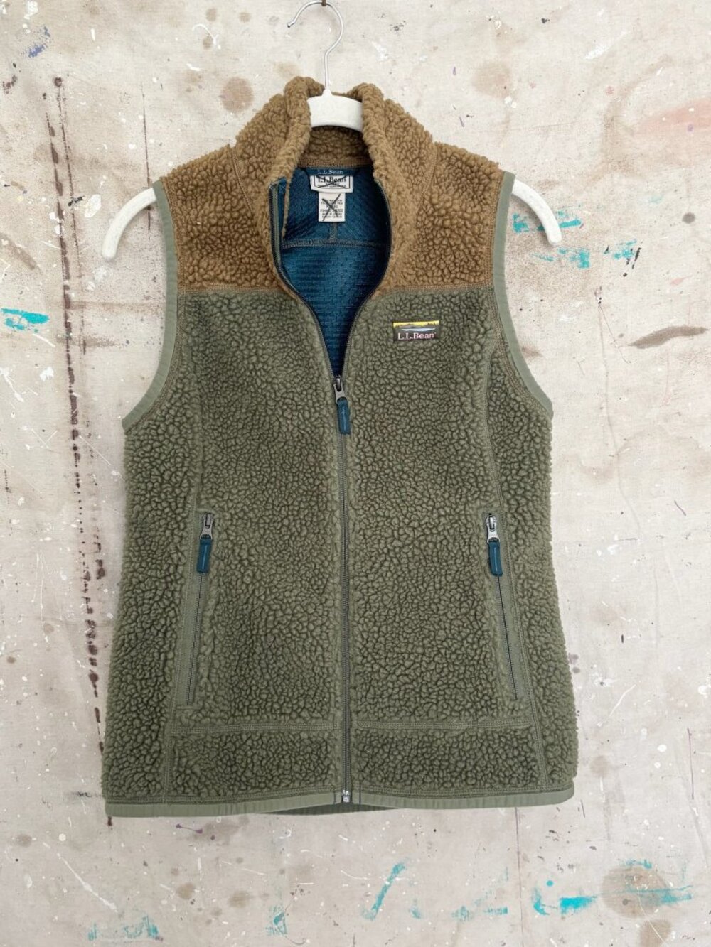 LL Bean Mountain Pile Fleece Vest Colorblock